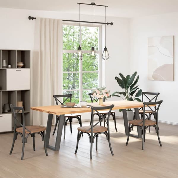 Matbordsben U-formade 2 st antracit 50x(72-73) cm stål