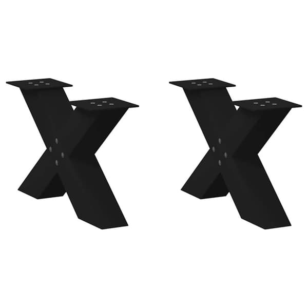 Soffbordsben X-formade 2 st svarta 60x(30-31) cm stål