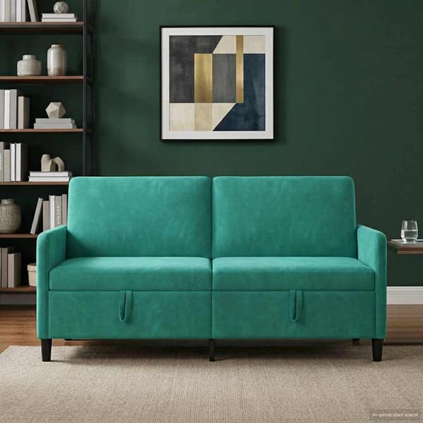 Soffa med förvaring Turkos 172 x 78 x 87 cm Polyester