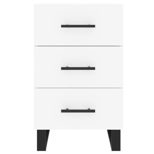 Sängbord vit 40x40x66 cm konstruerat trä