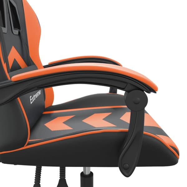 Gamingstol svart och orange konstläder