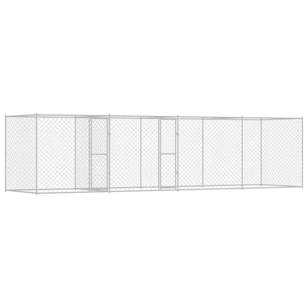 Hundbur Silver 800 x 200 x 200 cm Galvaniserat Stål