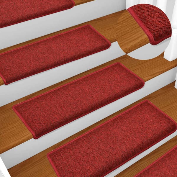 Trappmattor 30 st 65x21x4 cm röd rektangulär kant
