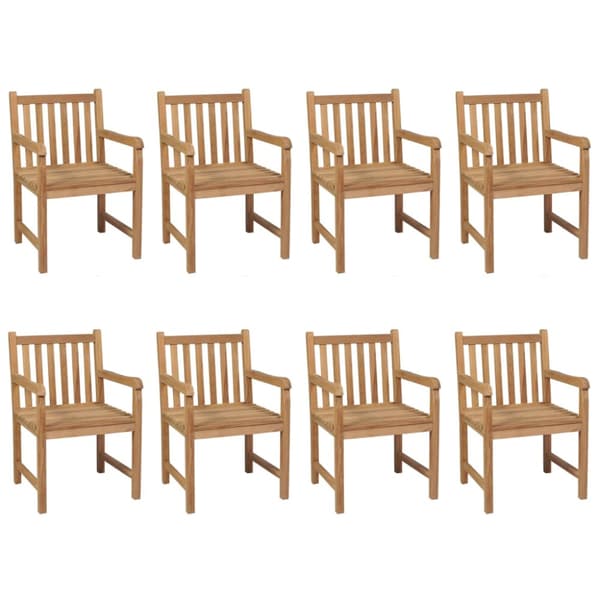 Trädgårdsstolar 8 st med beige dynor massiv teak