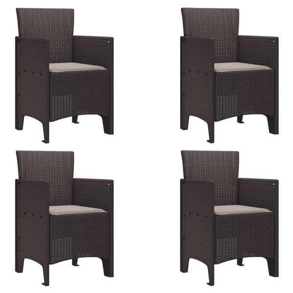 Trädgårdsmöbelset 5 pcs Brun Polt rotting