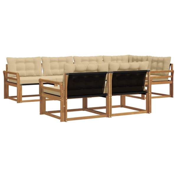 Utomhussoffset med kudde 7 pcs Naturlig och Beige