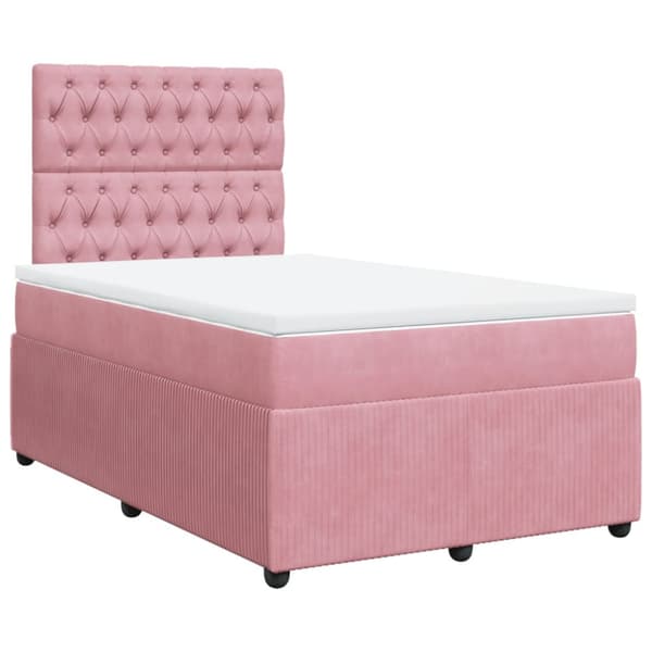 Ramsäng med madrass rosa 120x200 cm sammet