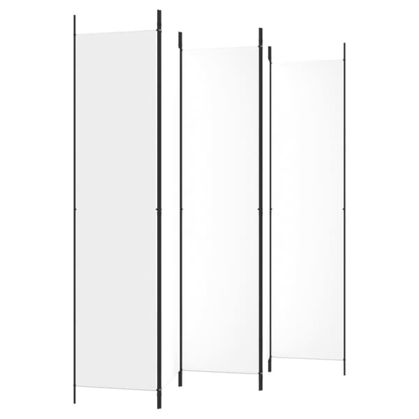 Rumsavdelare 5 paneler vit 250x220 cm tyg