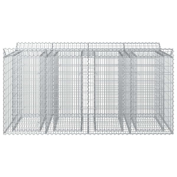 Gabion upphöjd säng 2 pcs Silver