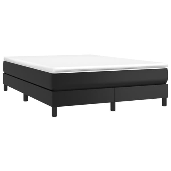 Boxspring-sängram svart 140x200 cm konstläder