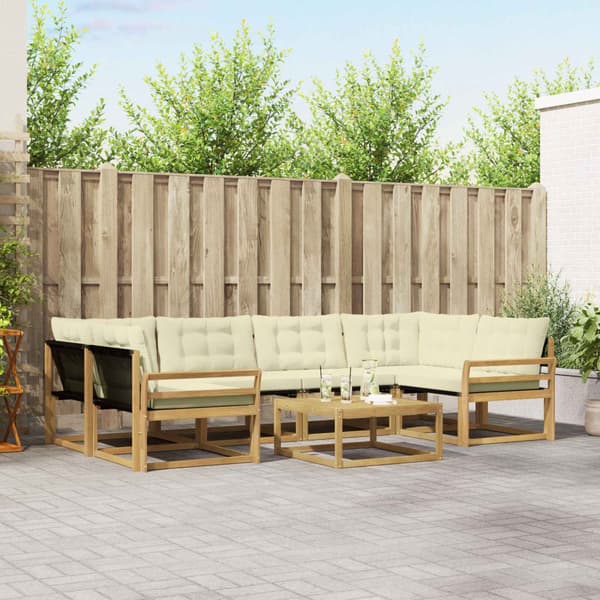 Utomhussoffset 7 pcs Vit och grädde 79 x 79 x 37 cm