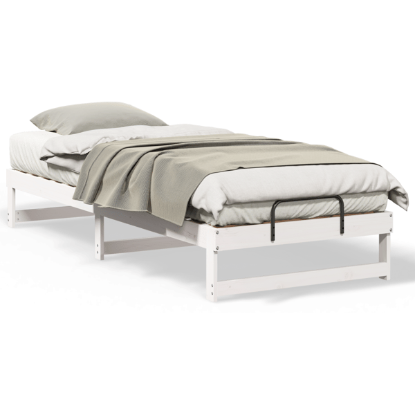 Sängram Vit 80 x 220 cm Massiv furu