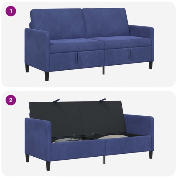 Soffa med förvaring Polisblå 172 x 78 x 87 cm Polyester