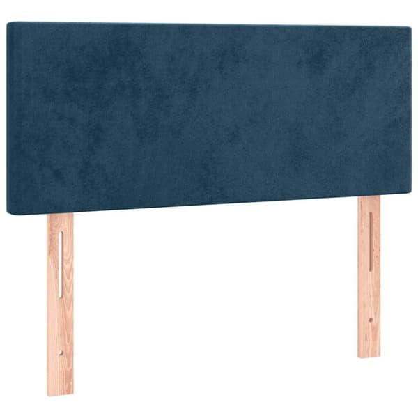 Ramsäng med madrass mörkblå 90x200 cm sammet