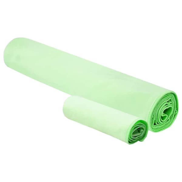 Sporthandduk Set 2 pcs Grön tyg