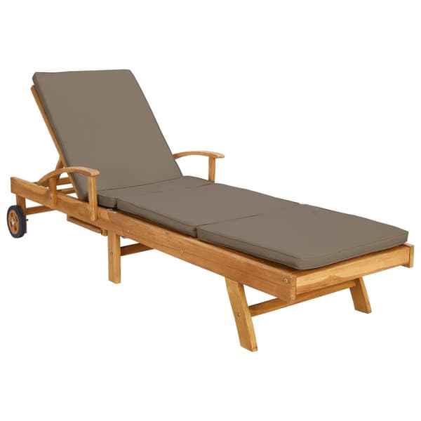 Solstol med dyna 100% Polyester Solid-Teak