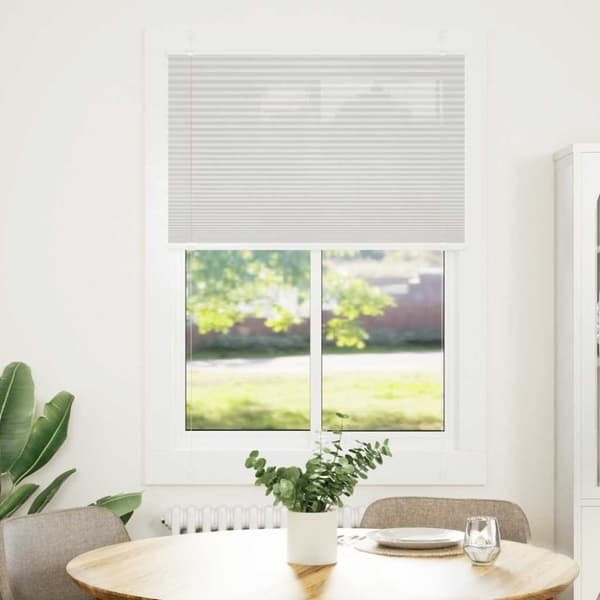 Plisserad persienn ljusgrå 85x100 cm tyg bredd 84,4cm polyester