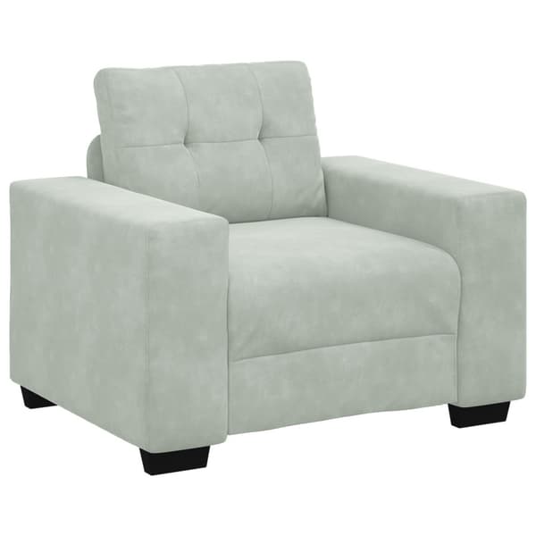 Soffset 3 pcs Ljusgrå 221 x 80 x 80 cm Sammet