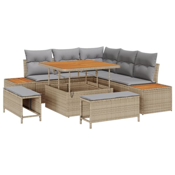 Trädgårdsoffset 8 pcs Beige konstrotting