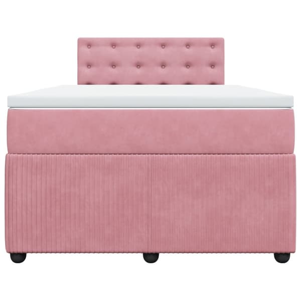 Ramsäng med madrass rosa 120x190 cm sammet