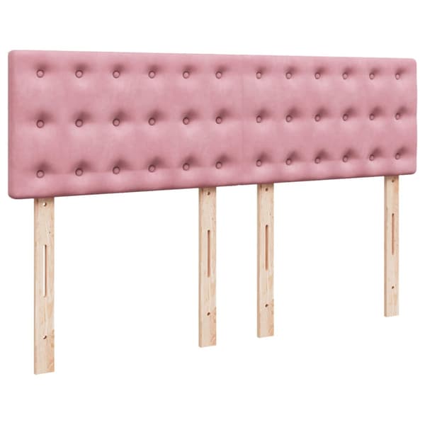 Ramsäng med madrass rosa 140x190 cm sammet