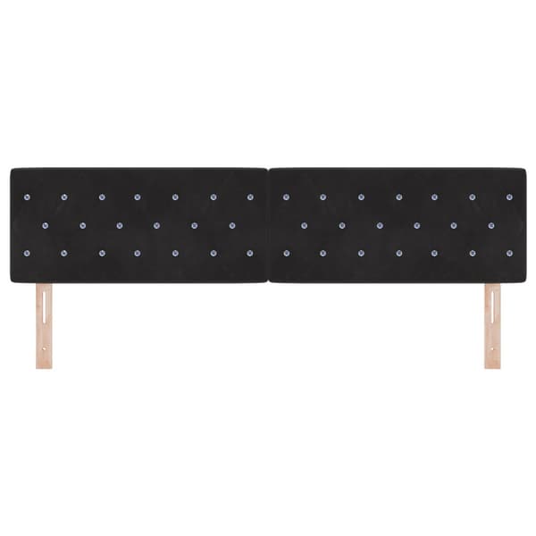 Huvudgavel Svart 180 cm Sammet