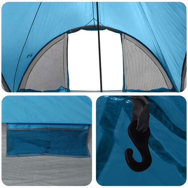 Tipi Tält med tak Blå 6 personer Polyester och Stål