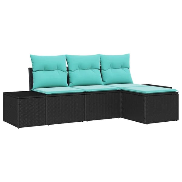 Soffset 4 st Svart [Syntetisk]: Poly Rattan