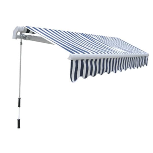 Markis manuellt infällbar 300 cm blå/vit