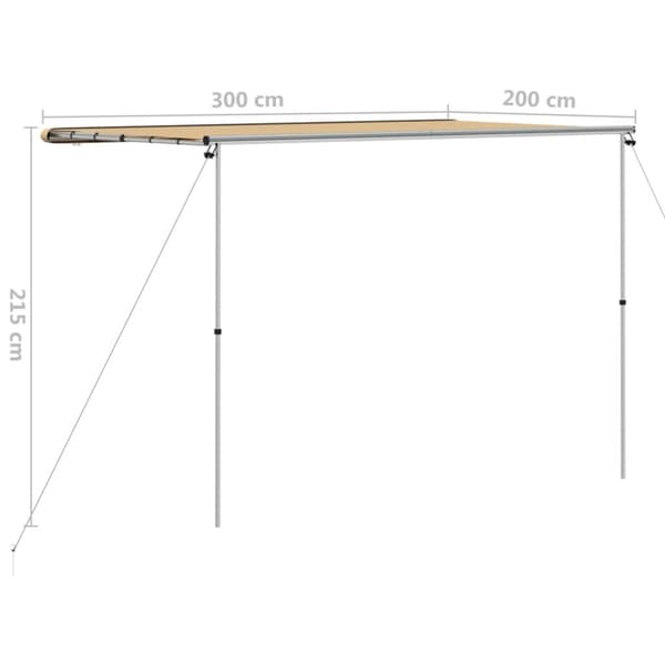 Husvagnsmarkis 3x2x2,15 m beige