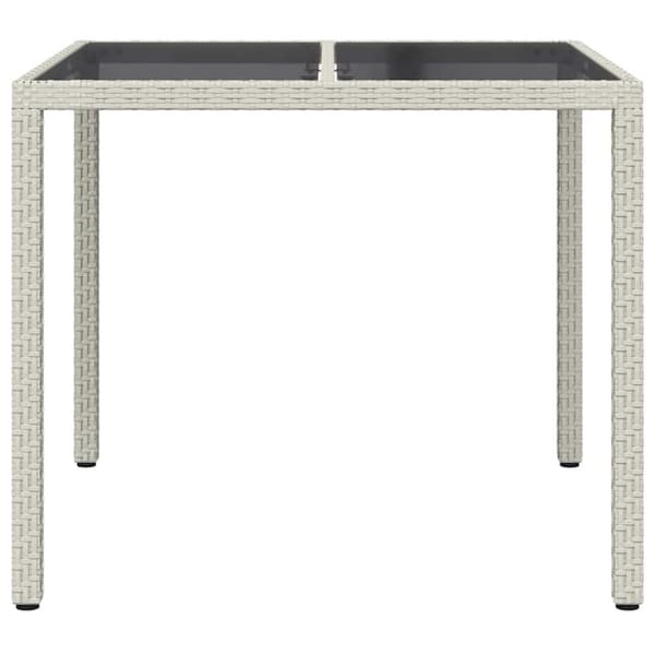 Trädgårdsbord Vit 90 x 90 x 75 cm konstrotting