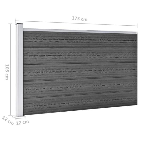 Staketpaneler WPC 353x105 cm svart