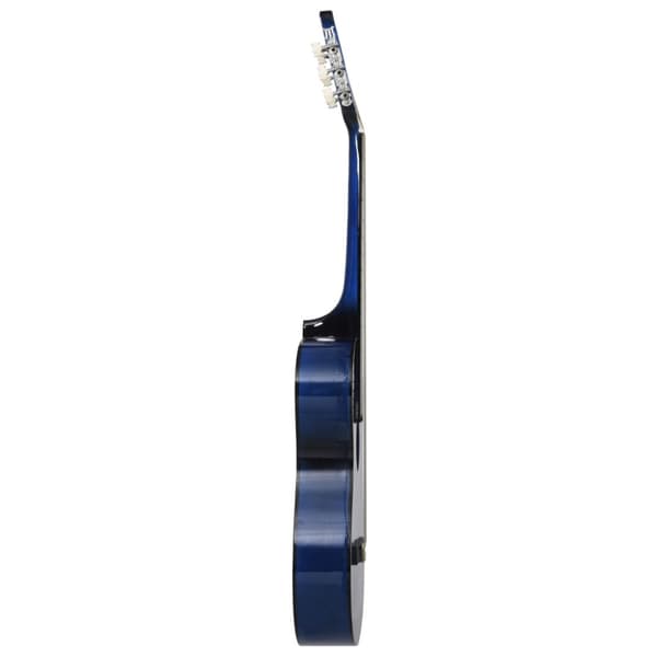 Gitarr 12 delar med 6 strängar western blå 38"