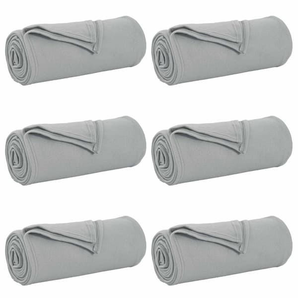 Filtar 6 pcs Grå 170 x 130 cm Fleece