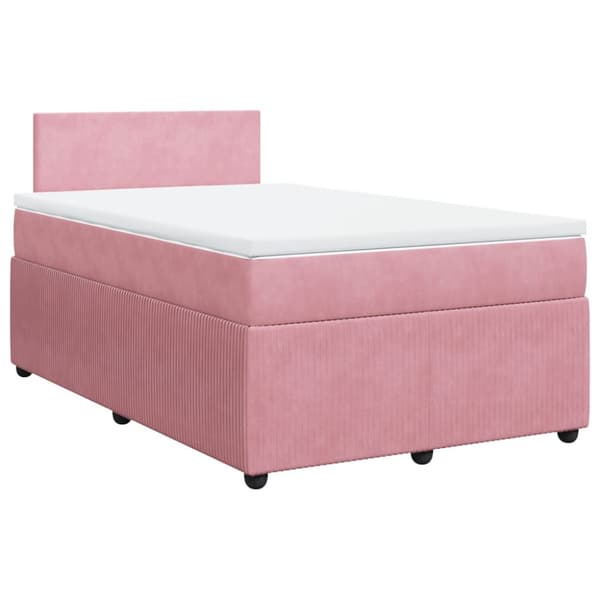Ramsäng med madrass rosa 120x190 cm sammet
