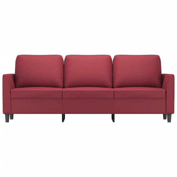 3-sitssoffa vinröd 180 cm konstläder