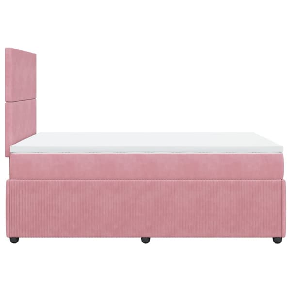 Ramsäng med madrass rosa 120x190 cm sammet