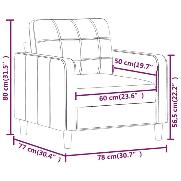 Fåtölj Gräddvit 60 cm konstläder