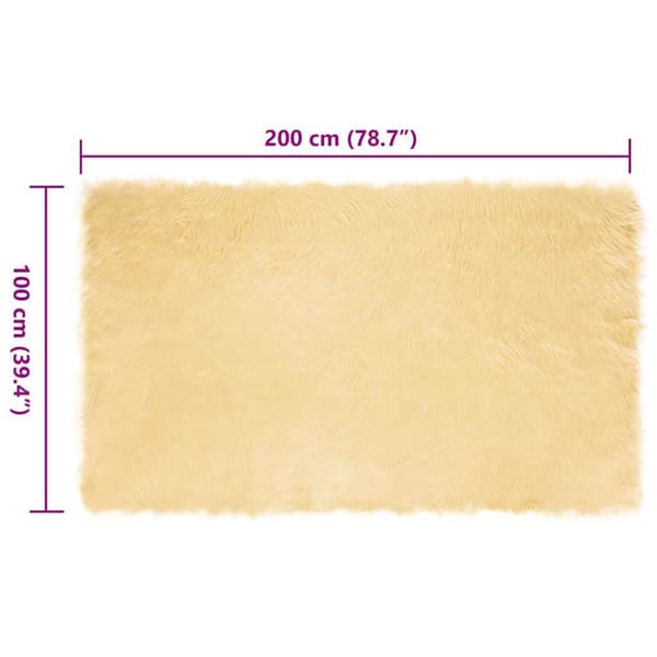 Fuskfäll matta TAFALLA Gräddvit 100 x 200 cm Polyester