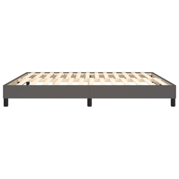 Boxspring-sängram grå 180x200 cm konstläder
