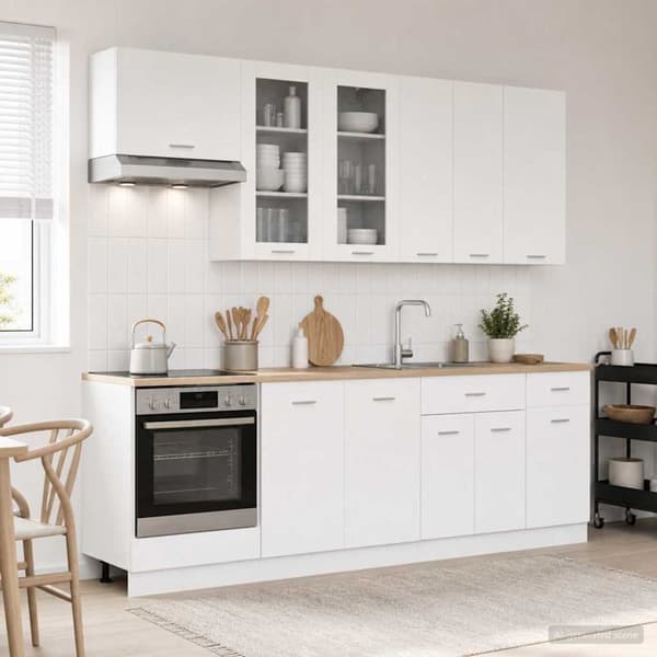 Köksenhet LYON 8 st Vit Konstruerat trä
