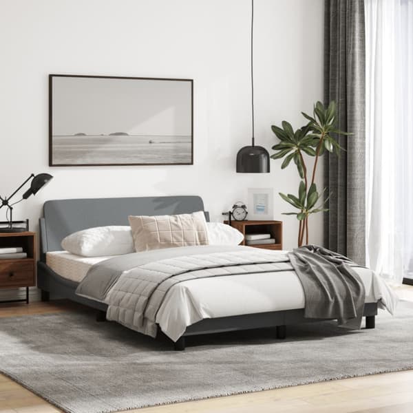 Bed Frame "Dover" Light Grey 140x200 cm Fabric