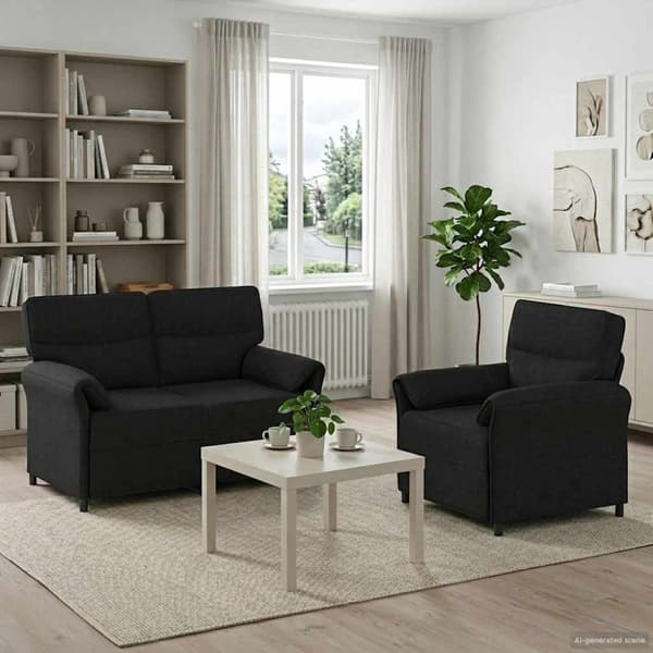 Soffset 2 st Svart Tyg