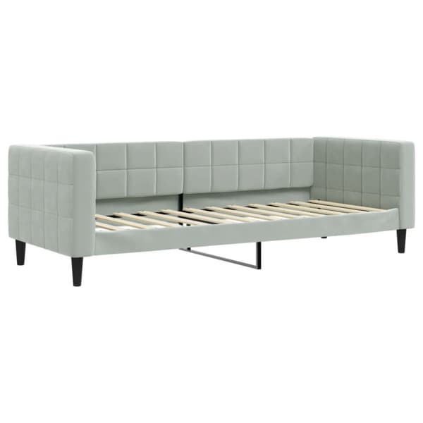 Dagbädd utdragbar ljusgrå 80x200 cm sammet