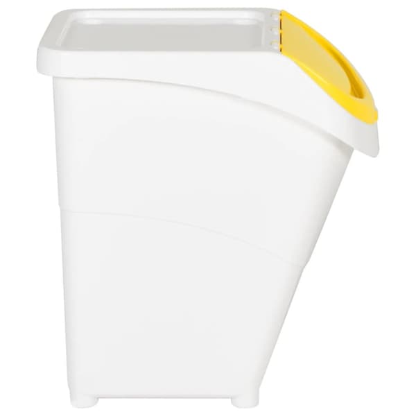 Stapelbara soptunnor med lock 3 st vit PP 120 L