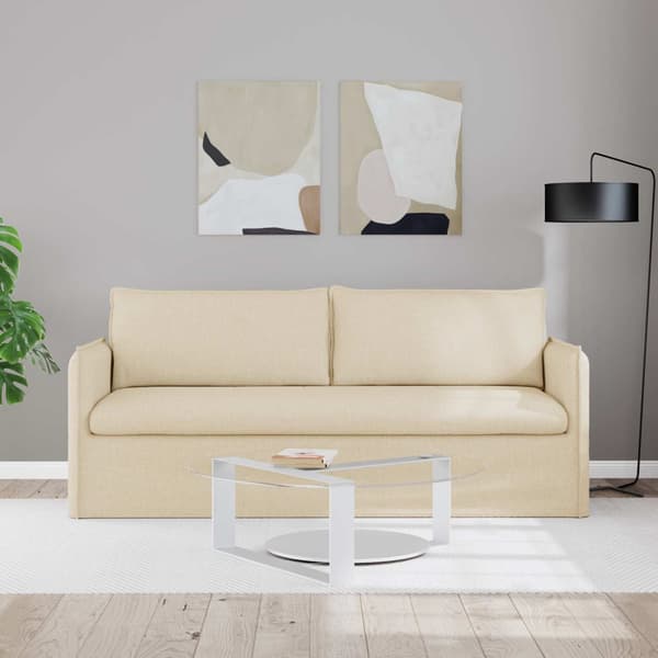 Soffa Kräm 196 x 82 x 85 cm tyg