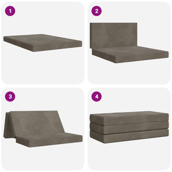 Fällbar Soffbed 140 x 67 x 45 cm Ljusgrå