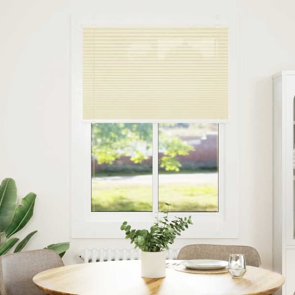 Plisserad persienn cremefärgad 85x150 cm tyg bredd 84,4 cm
