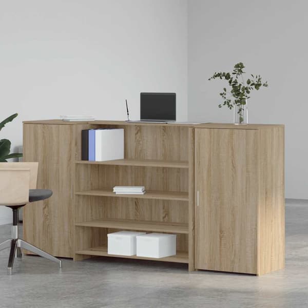 Receptionsdisk sonoma-ek 200x50x103,5 cm konstruerat trä