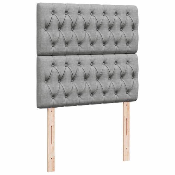 Ramsäng med madrass ljusgrå 100x200 cm tyg